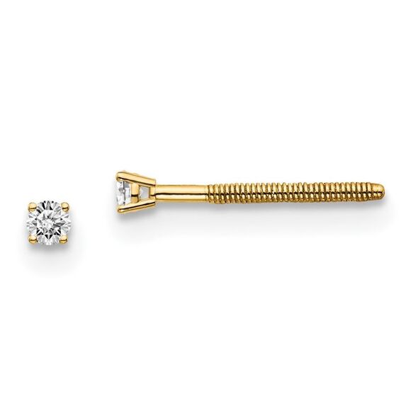 14k Yellow Gold .05ct. VS2/SI1 G-I Diamond Stud Thread on/off Post Earrings